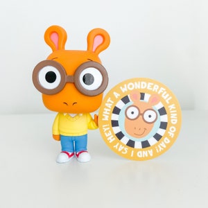 Arthur What A Wonderful Kind Of Day Sticker, Arthur PBS Illustration, Arthur Vinyl Sticker, Round hydroflask decal, laptop journal sticker
