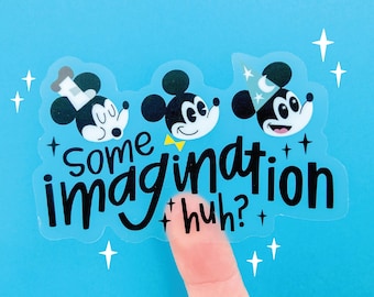 Fantasmic Transparent Sticker, Some Imagination Huh?, Mickey Mouse Decal, Walt Disney World Art, Disneyland Gift, Sorcerer Mickey, Magical
