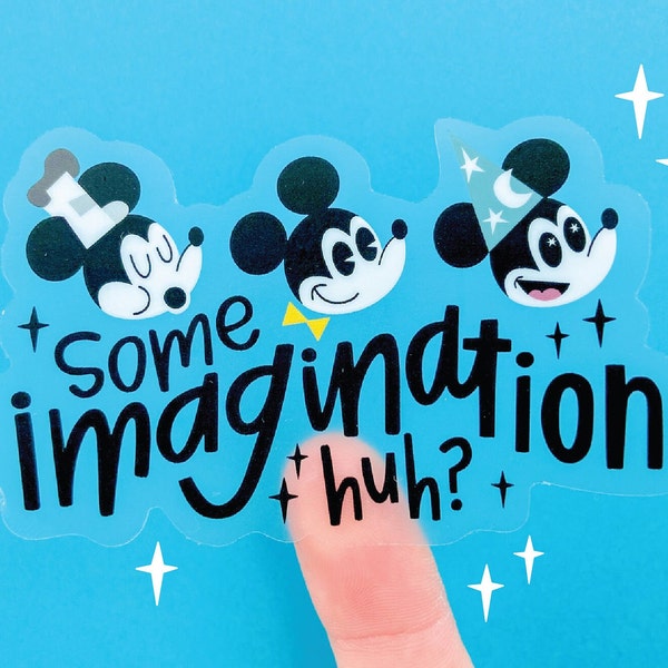 Fantasmic Transparent Sticker, Some Imagination Huh?, Mickey Mouse Decal, Walt Disney World Art, Disneyland Gift, Sorcerer Mickey, Magical