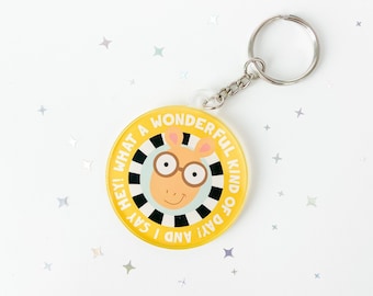 Wonderful Kind Of Day Keychain, Arthur Acrylic Keychain, Arthur Read Bag Charm, Arthur Fan Accessory