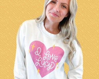 I Love Lucy Crewneck, Lucy Sweatshirt, Classic TV Show, I Love Lucy Apparel, Cute I Love Lucy Gift