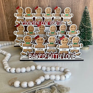 Gingerbread Cookie Family Standee - Personalized With Family Names Holiday Decoration