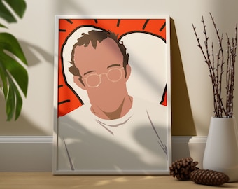 Keith Haring Portrait Tribute Print, Modern Art, Limited Edition