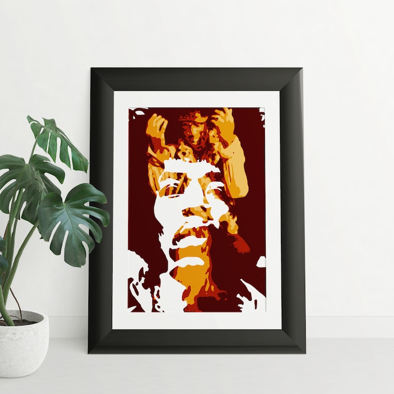 Jimi Hendrix Wall Art Pop Art Print Music Wall Art Living Etsy UK