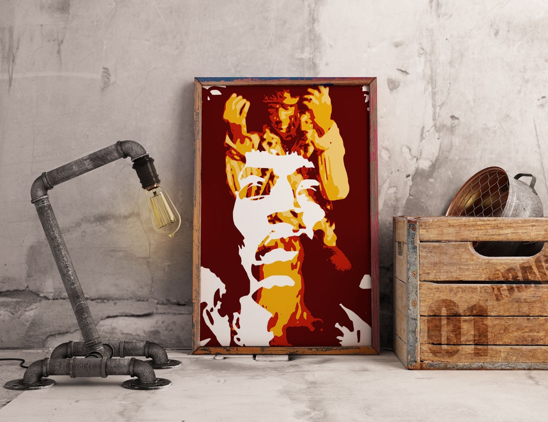 Jimi Hendrix Wall Art Pop Art Print Music Wall Art Living Etsy UK