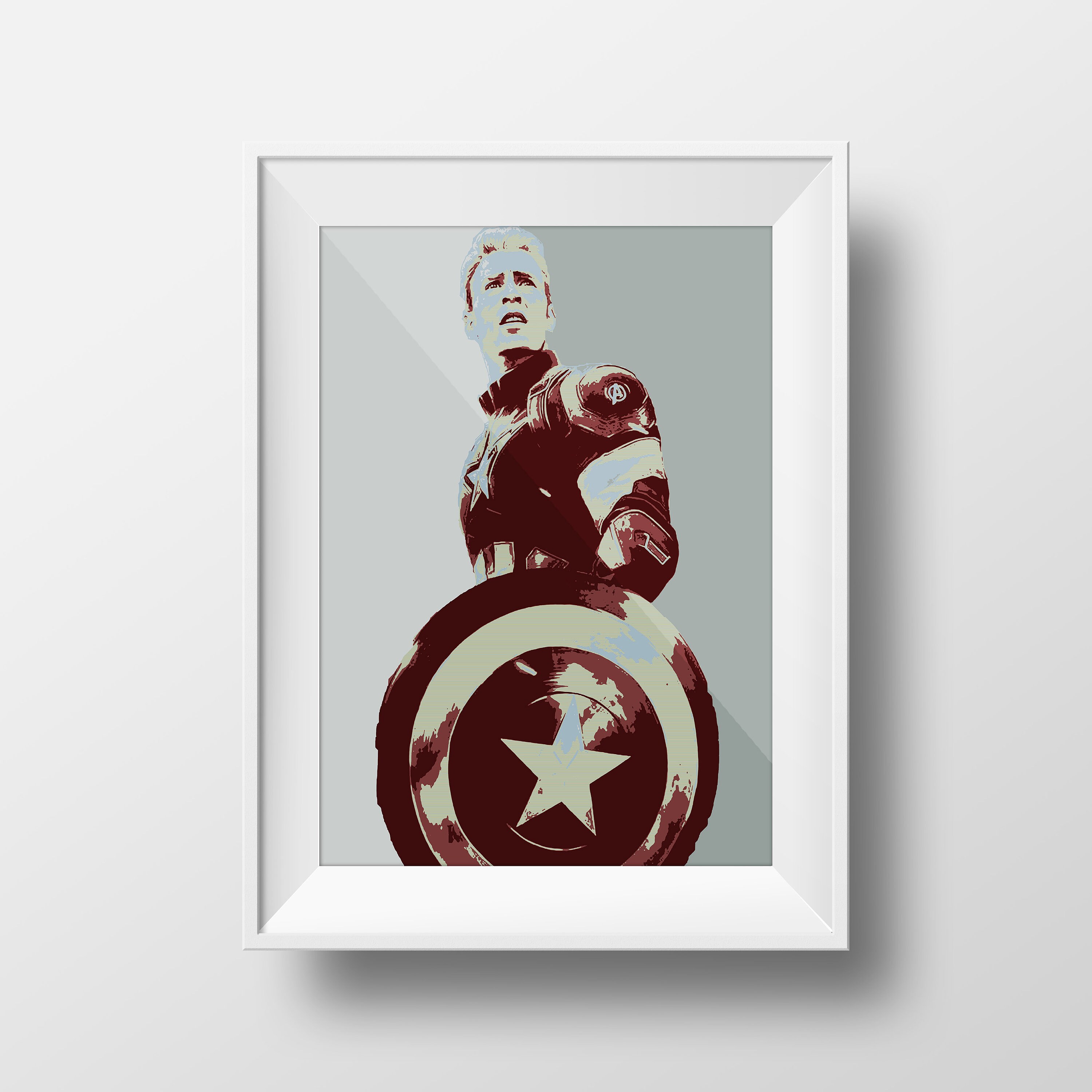 Captain America Wall Art Marvel Wall Art Comic Book Picture - Etsy