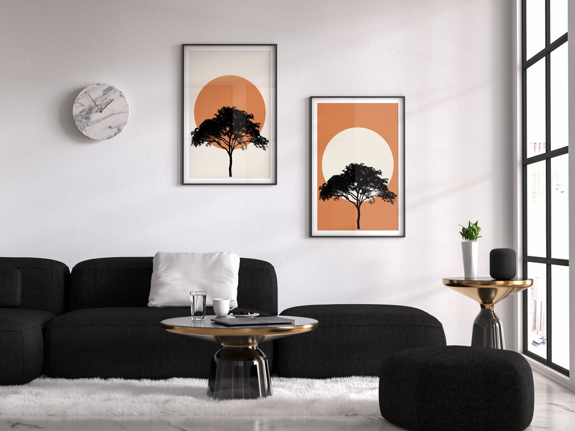 Scandinavian Minimal Wall Art Print Set Nordic Design Prints - Etsy
