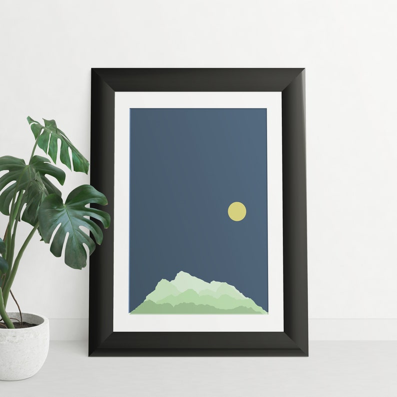 Minimalist Landscape Wall Art Scandinavian Art Nordic Etsy
