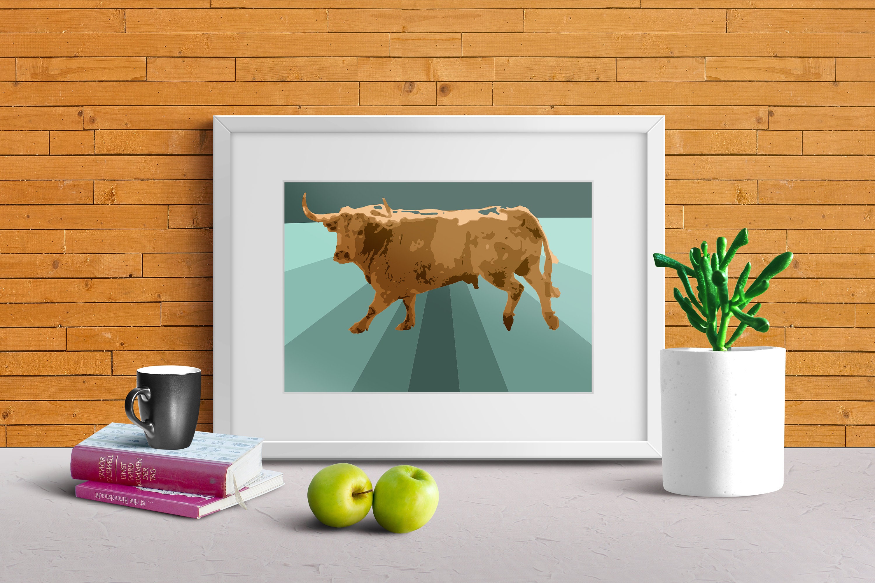 Spanish Bull Wall Art, Pop Art Print, Pop Art Wall Art, Spanish Bull