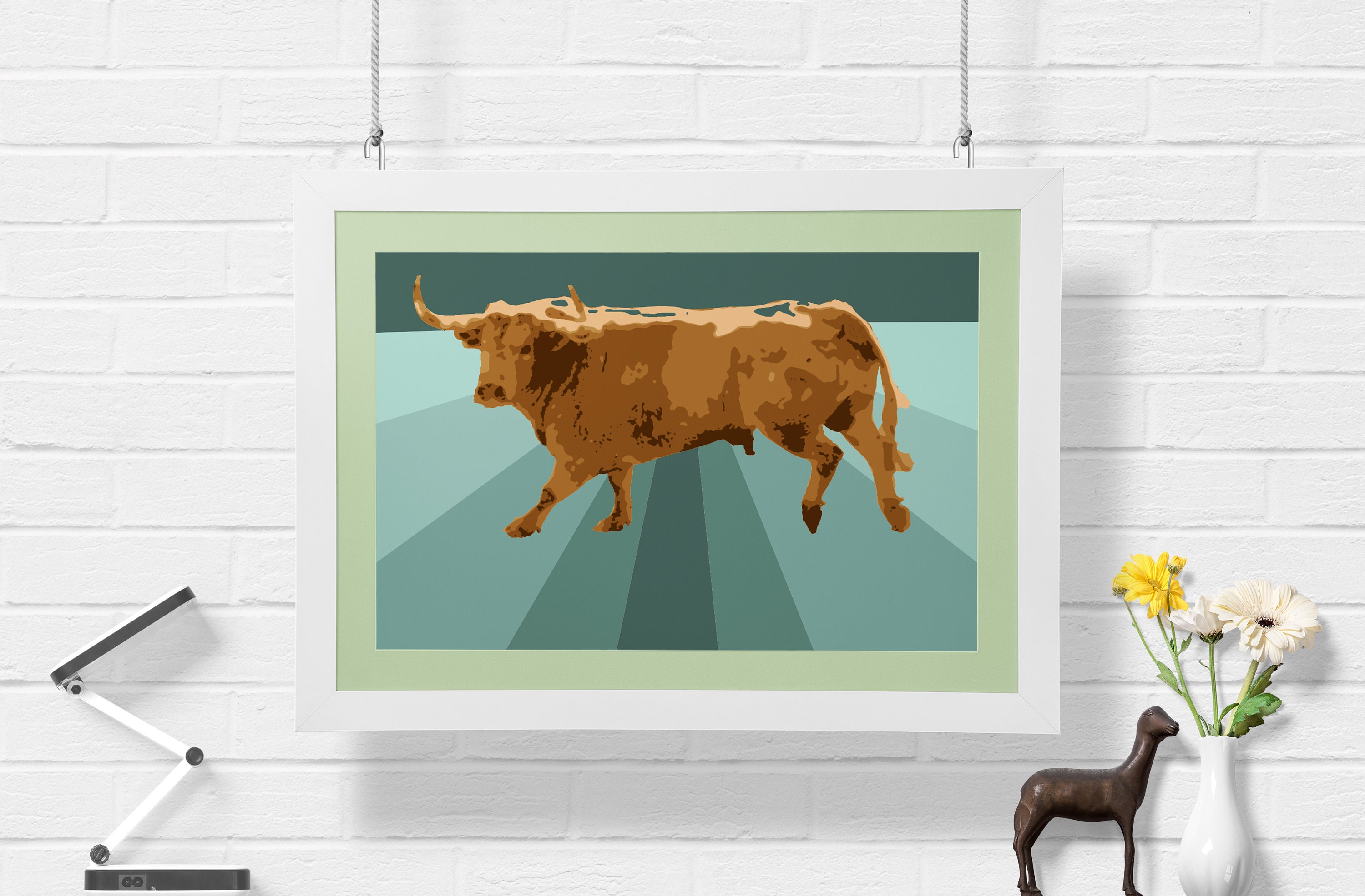 Spanish Bull Wall Art, Pop Art Print, Pop Art Wall Art, Spanish Bull