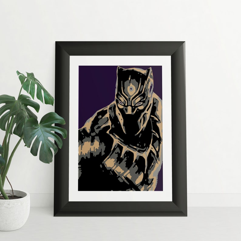Black Panther Marvel Avengers Wall Art A5 A4 A3 A2 Etsy