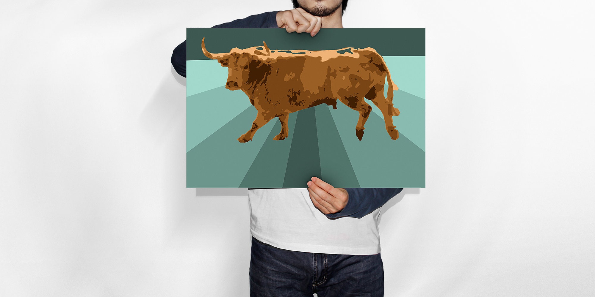 Spanish Bull Wall Art, Pop Art Print, Pop Art Wall Art, Spanish Bull