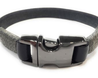 Mens Leather Bracelet Minimalist bracelet Black leather | Etsy
