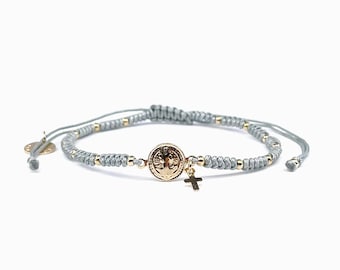 St Benedict Medal Adjustable String Pulsera San Benito de Protección