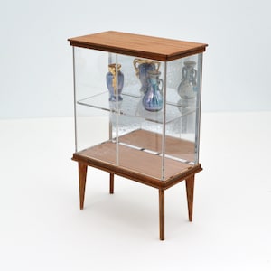 Spiegelvitrine ''breit mit Beinen'' - Puppenhaus Miniatur Bausatz 1:12