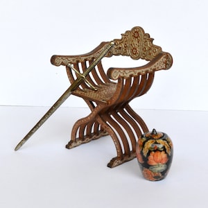 Curule Seat, Savonarola Chair - dollhouse miniature kit 1:12