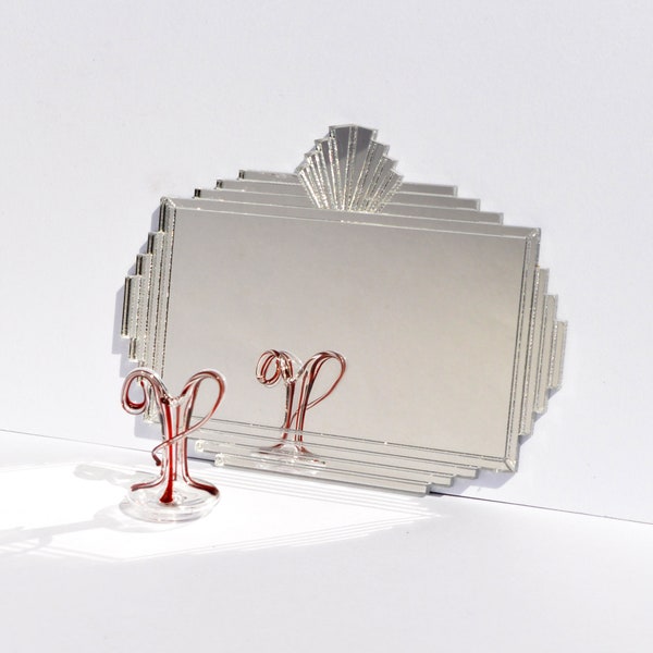 Art Deco square Mirror - dollhouse miniature 1:12