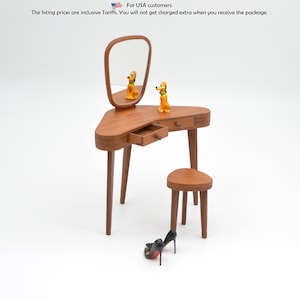 Mid Century Atomic Dressing Table - dollhouse miniature kit 1:12