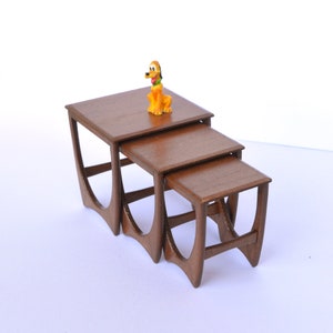1960's Nest of Tables dollshouse miniature kit 1:12
