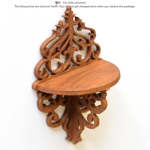 透かし彫りウォールシェルフ ドールハウスミニチュアキット 1:12