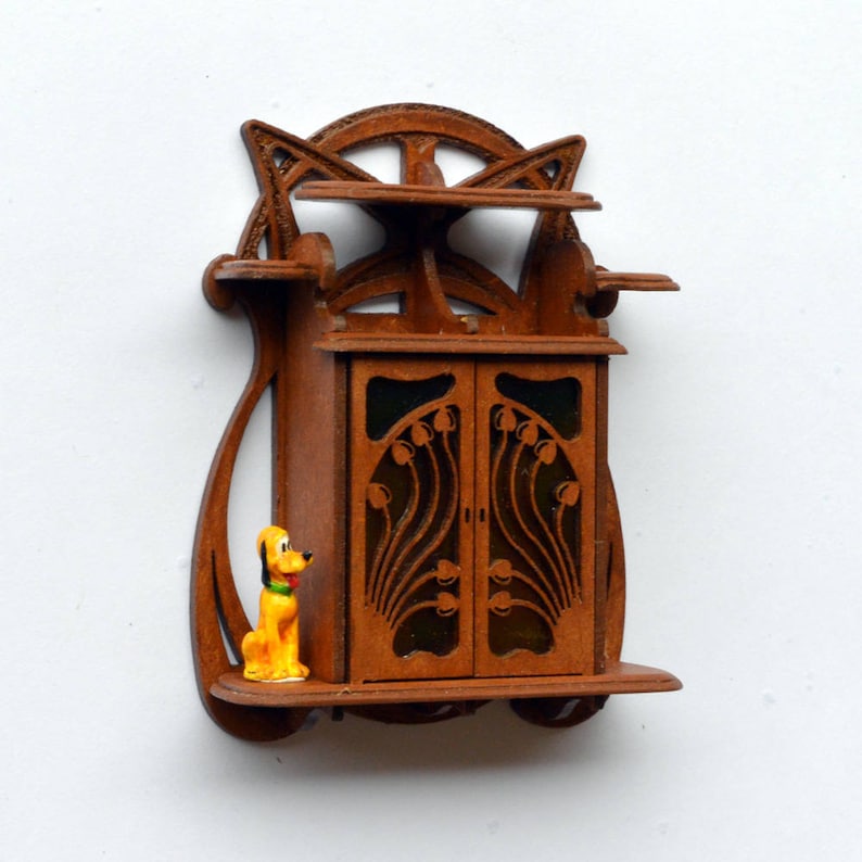 Art Nouveau Wall Cabinet dollhouse miniature kit 1:12 image 2