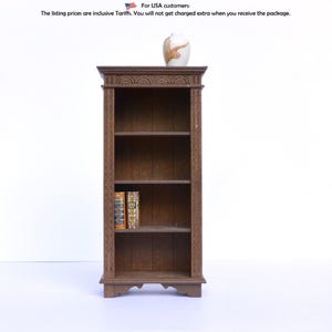 19世紀の背の高い本棚 - ドールハウスミニチュアキット 1:12