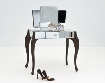 WOLTU Kids Dressing Table & Stool, Vanity Set con Specchio e Contenitore, Mobili per la Camera dei Bambini per Ragazze e Ragazzi, Bianco