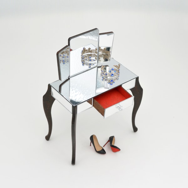 Mirrored Vanity Table - dollhouse miniature kit 1:12