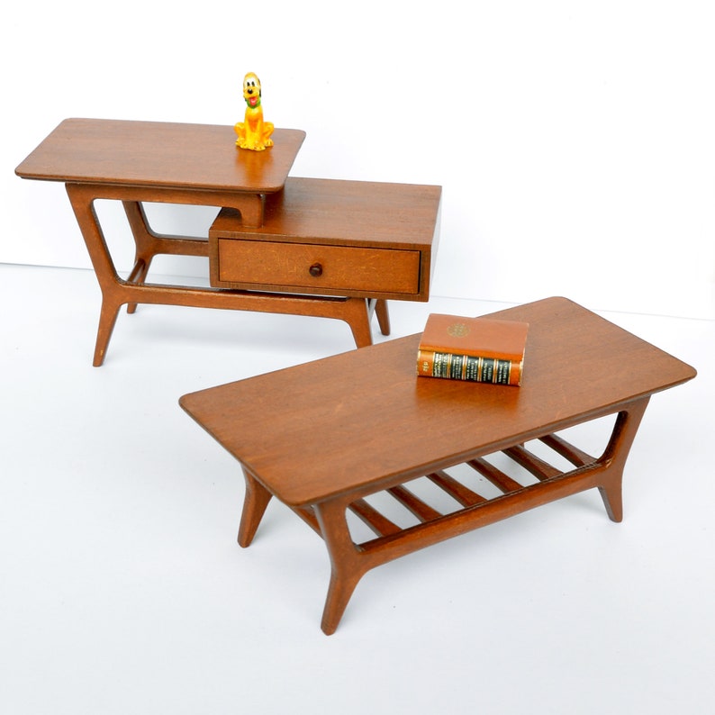 1950's TV Table / Side Table dollhouse miniature furniture kit 1:12 image 9