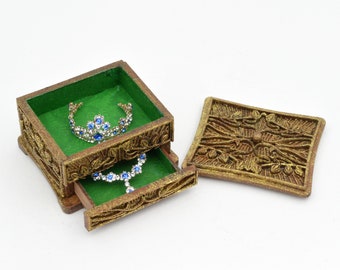 Boîte à bijoux Art Nouveau - kit miniature maison de poupée échelle 1:12