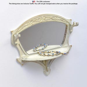 アールヌーボー様式のウォールシェルフミラー - ドールハウスミニチュアキット 1:12