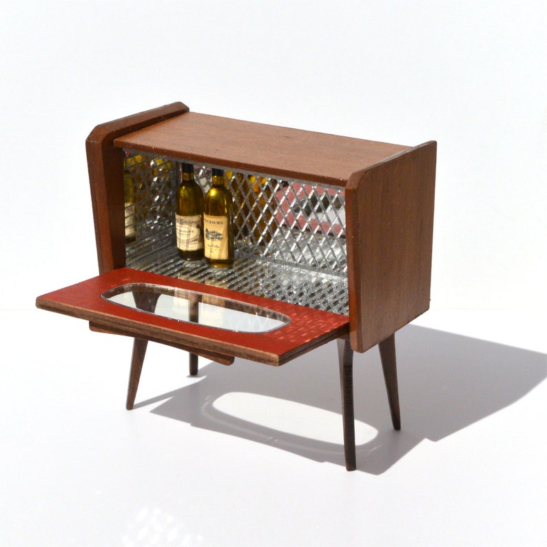 1950's Drinks Cabinet dollhouse miniature kit 1:12 image 9
