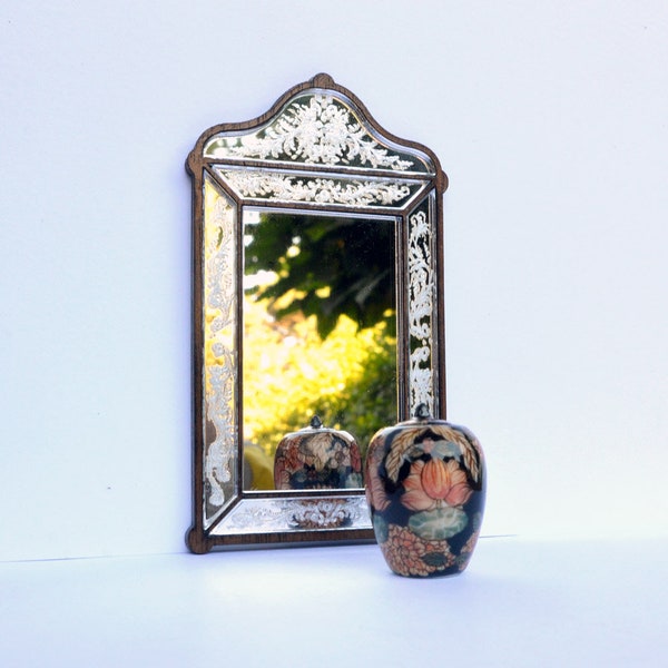 Venetian Mirror Square dollhouse miniature 1:12