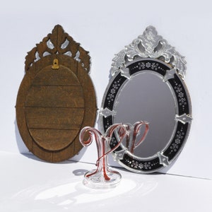 Venetian Mirror Colored Oval - dollhouse miniature 1:12