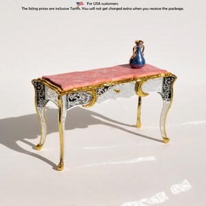 Rococo Mirrored Side Table - dollhouse miniature kit 1:12