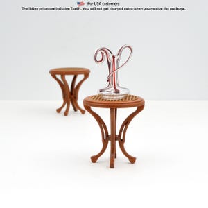 Art Nouveau Stool / Backless Chair - dollhouse miniature kit 1:12