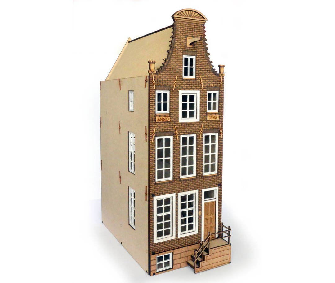 Dutch Canal House Dollhouse Miniature Kit 1:48