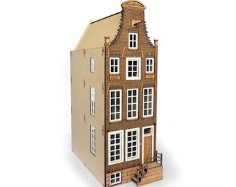 Niederländisches Grachtenhaus-Puppenhaus-Miniaturbausatz 1:48 OudezijdsVoorburgwal