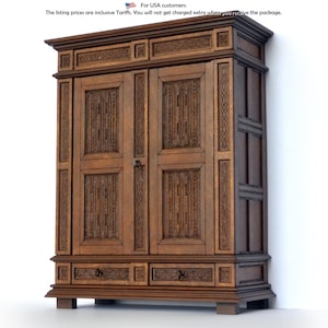 Armoire française du XVIIe siècle - kit miniature pour maison de poupée 1:12