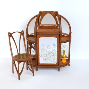 Art Nouveau Mirror Cabinet dollhouse miniature kit 1:12