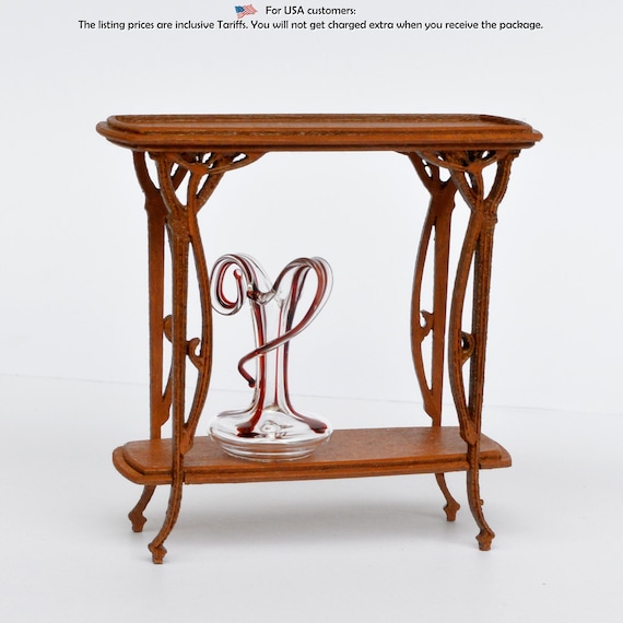 Bureau Et Chaise Miniature 1/12 Pour Maison De Poupée - Style Milieu De Siècle