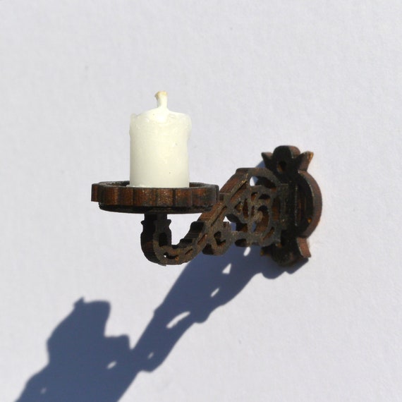 Miniature Dollhouse 2 Candle Shell Wall Light