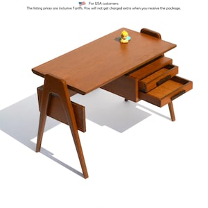 1950s Desk (Mid Century) - dollhouse miniature kit 1:12