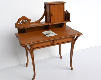 Art Nouveau Secretaire Lady's desk dollhouse miniature kit 1:12