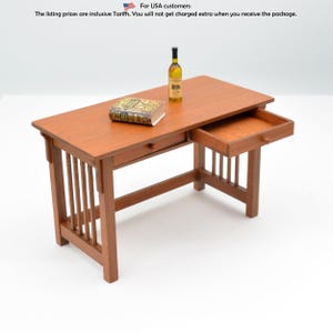 Schreibtisch im Missionsstil, Arts & Crafts - Puppenhaus-Miniaturbausatz 1:12