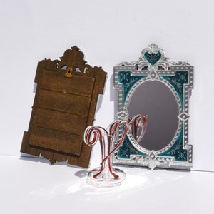 Venetian Mirror Colored - dollhouse miniature 1:12