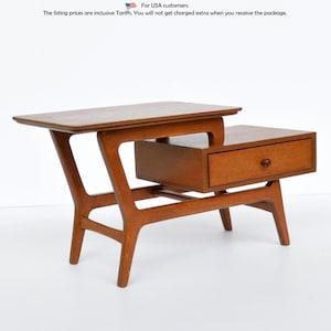 50er Jahre Fernsehtisch / Beistelltisch - Puppenhaus Miniaturmöbel Bausatz 1:12