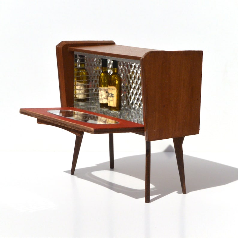 1950's Drinks Cabinet dollhouse miniature kit 1:12 image 1