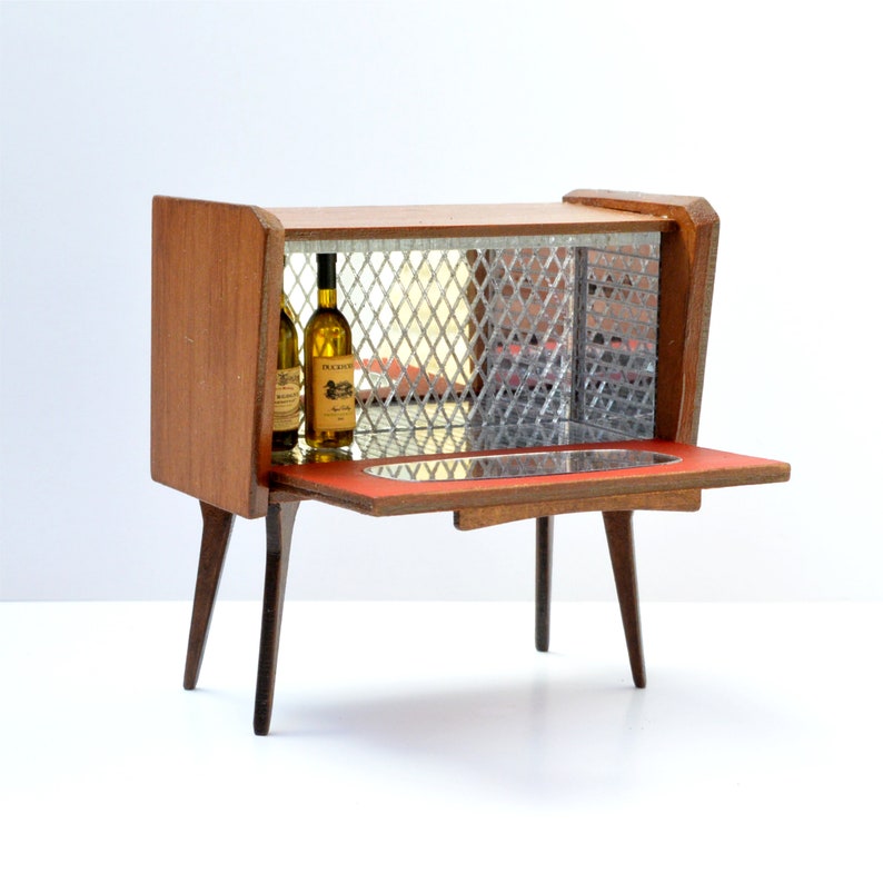1950's Drinks Cabinet dollhouse miniature kit 1:12 image 10