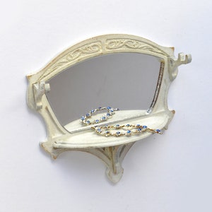 Art Nouveau Wall Shelf Mirror - dollhouse miniature kit 1:12
